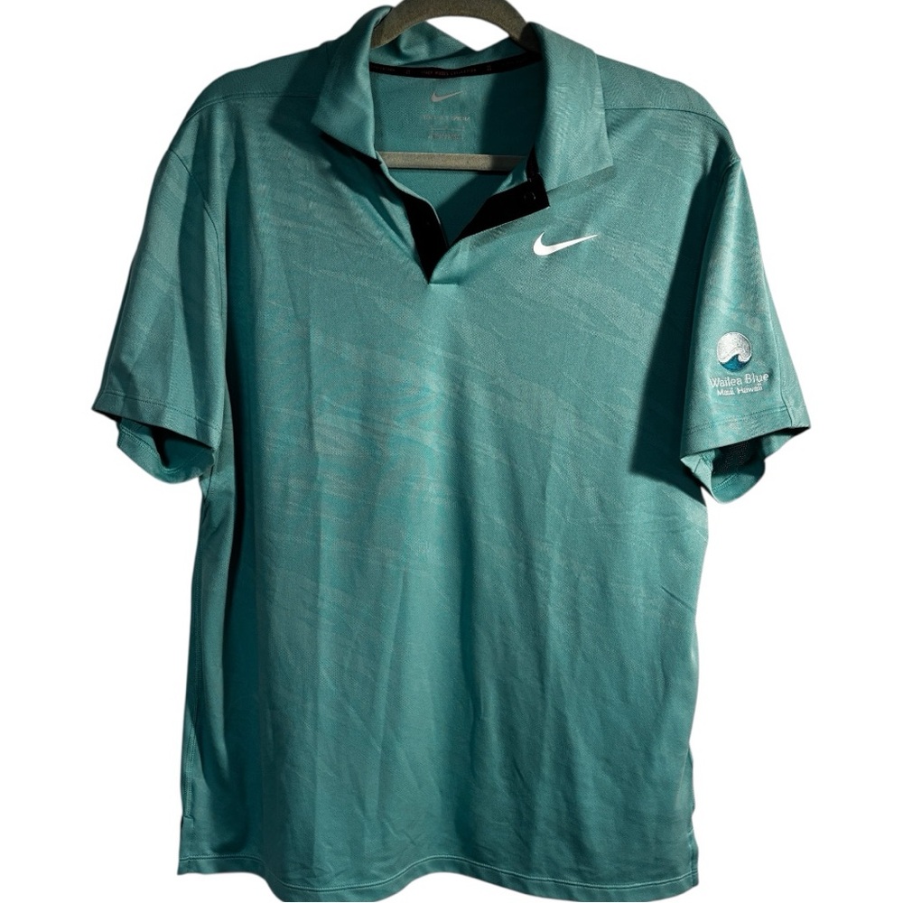 Nike Men's Tiger Woods Dri-Fit “Wailea Blue Maui Hawai’i” Aqua Polo Shirt Size M